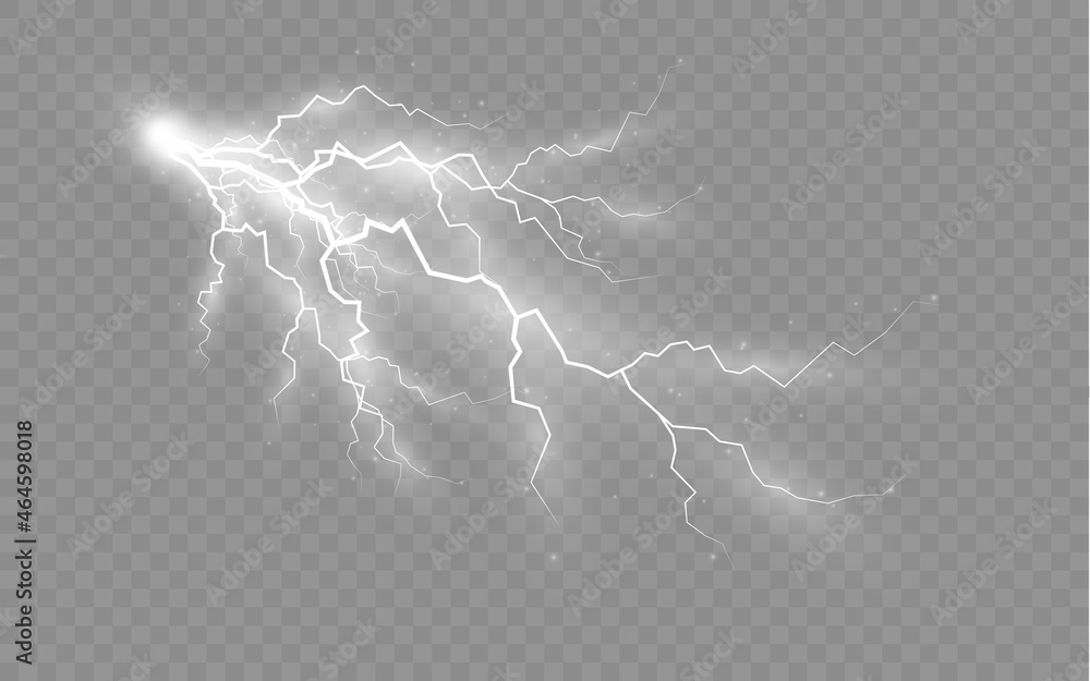 Canvas Prints set of zippers, thunderstorm and effect lightning.
