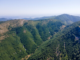 Aerial view of Balkan Mountain near town of Teteven, Bulgaria