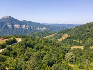 Aerial view of Balkan Mountain near town of Teteven, Bulgaria