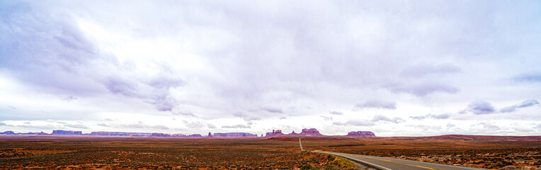 Highway coming into Monument Valley Utah USA