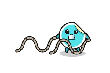 illustration of sticker doing battle rope workout