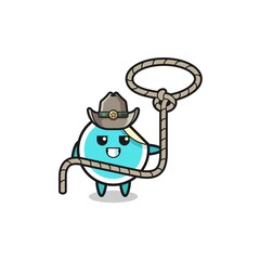 the sticker cowboy with lasso rope