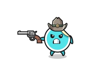 the sticker cowboy shooting with a gun