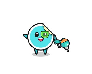 sticker cartoon as future warrior mascot