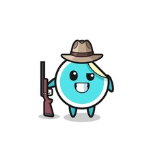sticker hunter mascot holding a gun