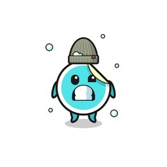 cute cartoon sticker with shivering expression