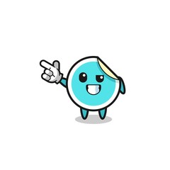 sticker mascot pointing top left