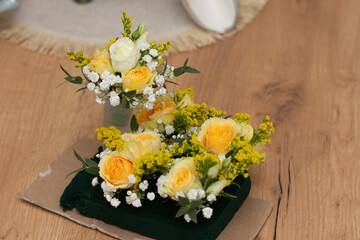 flowers for groom and godparents in Bistrita, Romania, 2021, October