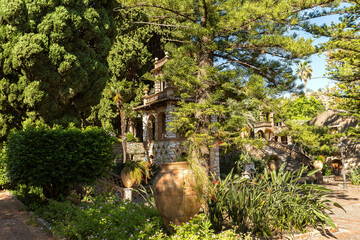 Natural Landscapes of The Public Gardens in Taormina, Province of Messina, Sicily, Italy.