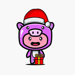 Cute Christmas mascot design illustration