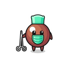 surgeon chocolate ball mascot character