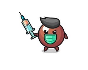 illustration of the chocolate ball to fight the virus