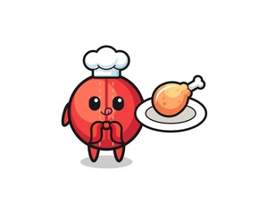 cricket ball fried chicken chef cartoon character