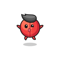 cricket ball character is jumping gesture