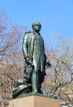 William Crowther's statue (1865) of Sir John Franklin, Arctic explorer and Lieutenant-Governor of Van Diemen’s Land from 1837 until 1843 - Hobart, Tasmania, Australia