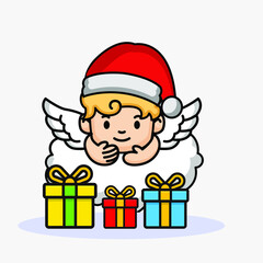 Cute Christmas mascot design illustration