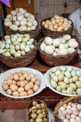 many kinds of eggs in a market