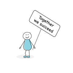 Jolly stickman -  together we succeed