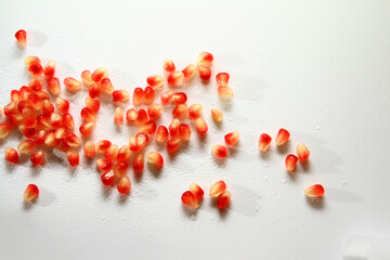 Close up of fresh pomegranate fruit seed