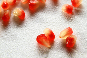 Close up of fresh pomegranate fruit seed
