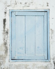 Obraz na płótnie Canvas wooden window on blue cement wall