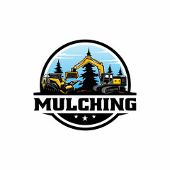 forestry mulching machine isolated logo vector	