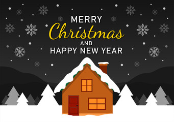 Naklejka premium Christmas and new year background with snowflakes