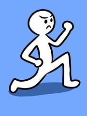 cute man cartoon on blue background