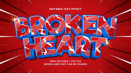 Broken heart editable text effect in crack and scary text style