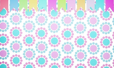 Image for background, with flag on top, polka dot background.