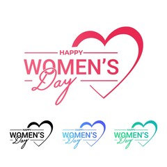 happy women's day logo, love vector logo design.