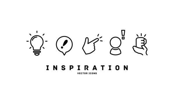 Inspirational icon set / imagination / Inspiration