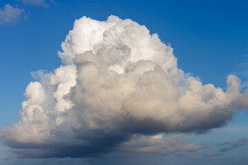vue d'un nuage volumineux dans le ciel bleu lors d'une journée ensoleillée - obrazy, fototapety, plakaty