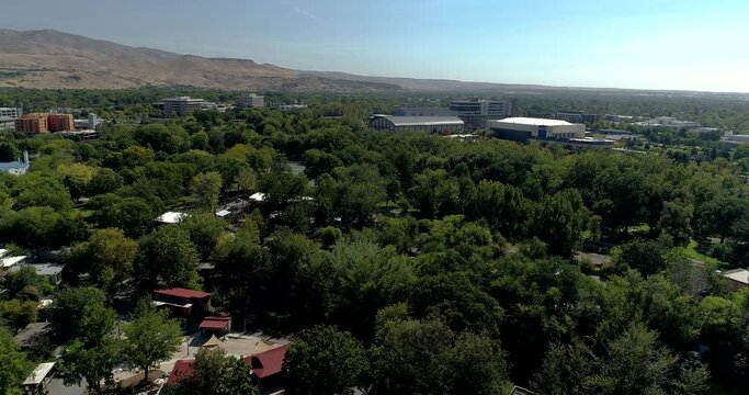 Drone 4k Footage Of The Downtown Boise, Idaho And Boise State University Area