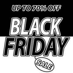 Black Friday Sale in simple colors on a cool black and white background. It is suitable for social media, websites, stores, web and others. Vector Background 