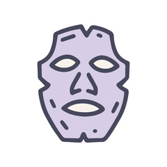 cosmetic face mask color vector doodle simple icon