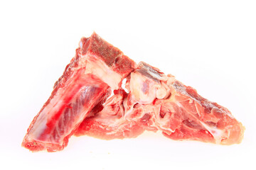 Fresh pork chop on a white background