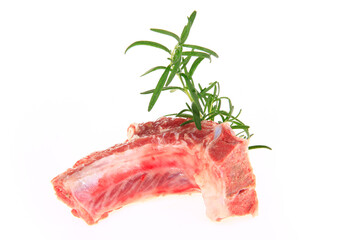 Fresh pork chop on a white background
