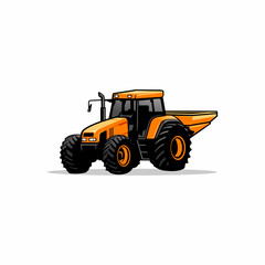 tractor, farm equipment, construction machine isolated vector	