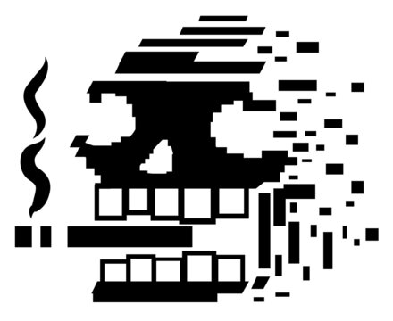 Smoking Skull Disintegrating
