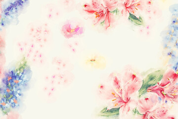 Fototapeta na wymiar Watercolor flower illustration