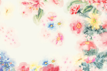 Naklejka na ściany i meble Watercolor flower illustration