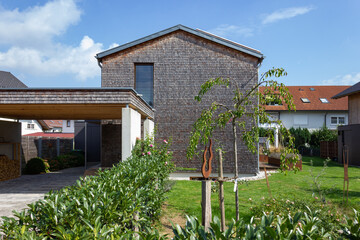 wooden and modern carport