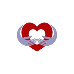 Heart care logo. Health logo. Vector illustration design. Template design