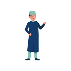 happy muslim man character vector illustration design eps.10