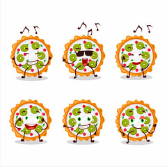 An image of fruit tart dancer cartoon character enjoying the music