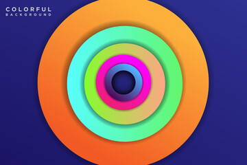 Colorful 3D Circle Shape Overlap Layers Background