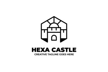 Hexagon Castle Monoline Logo