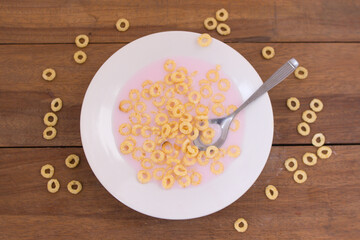 plate with yogurt and cereals - top