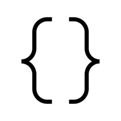 brackets icon on white background	
